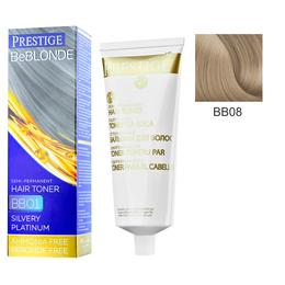 Vopsea de Par Semi-Permanenta Rosa Impex Prestige VIP's BeBlonde Hair Toner, nuanta BB08 Sparkling Titanium, 100ml