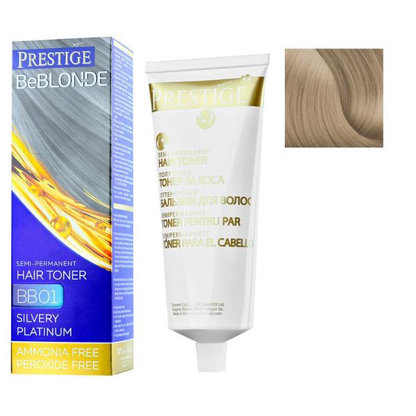 Vopsea de Par Semi-Permanenta Rosa Impex Prestige VIP's BeBlonde Hair Toner, nuanta BB08 Sparkling Titanium, 100ml 100ml imagine noua