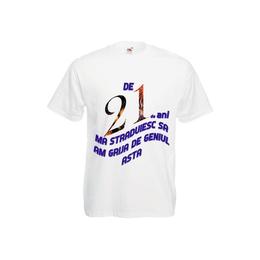 Tricou personalizat Fruit of the loom barbat 21 ani alb L