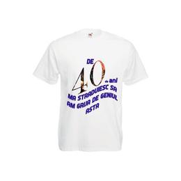 Tricou personalizat Fruit of the loom barbat 40 ani alb S