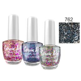 Lac de unghii alfar catherine arley silky touch glitter, nuanta 762 teal blue, 14ml