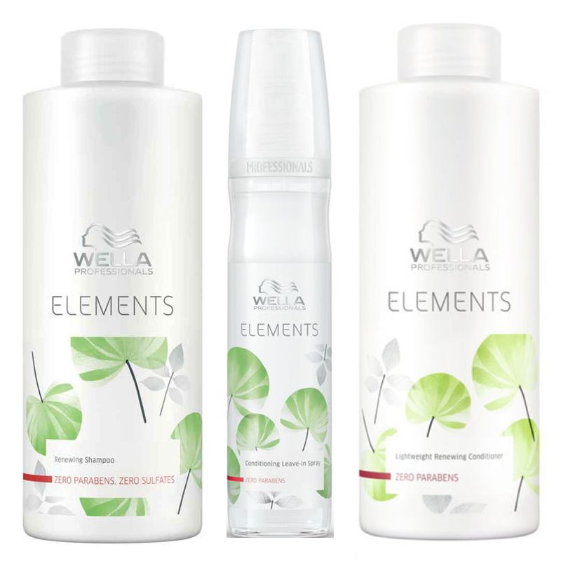 Pachet 2 Wella Elements Renewing - Sampon, Balsam si Spray Leave - In