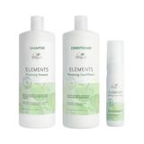 Pachet Wella Professionals Elements Renewing pentru Toate Tipurile de Par - Sampon 1000 ml, Balsam 1000 ml, Spray Leave-In 150 ml