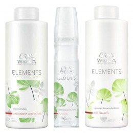 Pachet 2 wella elements renewing - sampon, balsam si spray leave - in