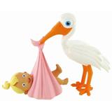 Figurina Comansi Moments - Stork with Baby Girl