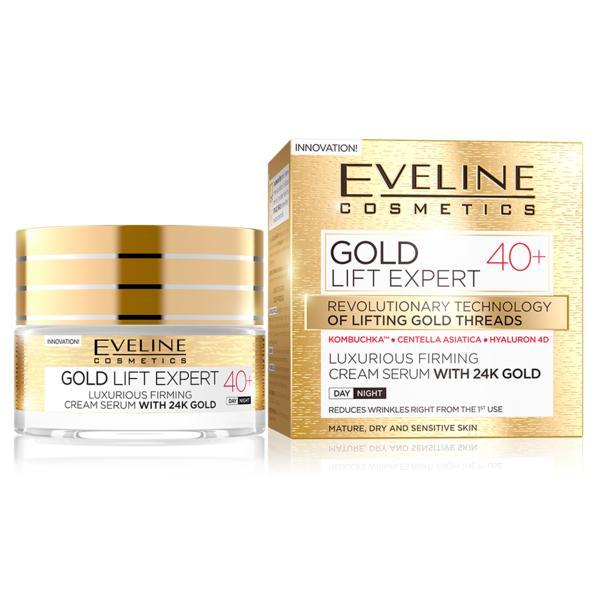 Crema luxurianta de intinerire, Eveline Cosmetics, Gold Lift Expert cu aur de 24K 40+, 50ml esteto.ro imagine noua