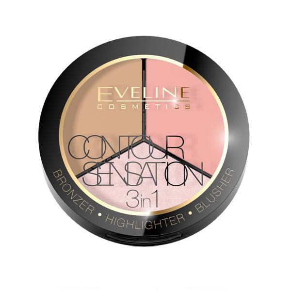 Pudra Contour sensation 3 in 1, Eveline Cosmetics, Pink Beige 15g 15g imagine 2022