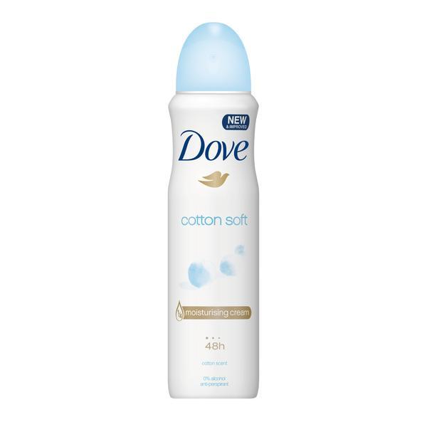Deodorant antiperspirant spray, Dove, Cotton Soft 48 h, 150ml 150ml imagine 2022