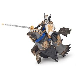 Figurina papo - luptatorul dragon negru si cal