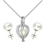 Set Perla Surpriza cu Cercei Bumb Perle Naturale Albe - Cadouri si Perle
