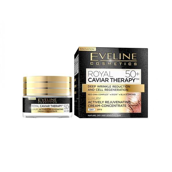 Crema concentrata de intinerire, Eveline Cosmetics, Royal Caviar Therapy 50+, 50ml esteto.ro imagine noua