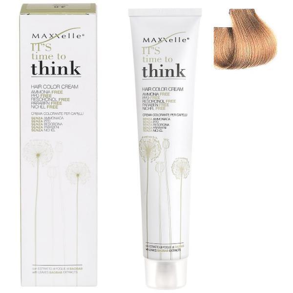 Vopsea de Par Demi-permanenta cu Ulei de Argan - Maxxelle Think Hair Color Cream, nuanta 8.0 Light Blonde