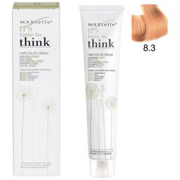 Vopsea de par fara amoniac cu ulei de argan - maxxelle think hair color cream ammonia-free, nuanta 8.3 light blonde golden
