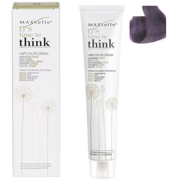 Vopsea de Par Demi-permanenta cu Ulei de Argan – Maxxelle Think Hair Color Cream, nuanta 5.20 Purple Light Chestnut Brown 5.20 imagine