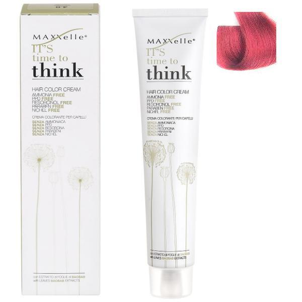 Vopsea de Par Demi-Permanenta cu Ulei de Argan - Maxxelle Think Hair Color Cream Ammonia-Free, nuanta Intensifier Red