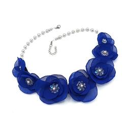 Colier cu flori albastre Blue is the Best - Zia Fashion