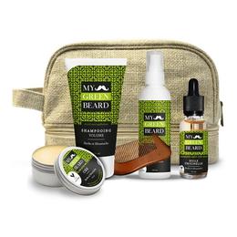 Set cadou trusa pentru volum barba si mustata, beard volume kit, my green beard (sampon 150ml + lotiune 100ml + ulei 30ml + ceara 50ml)