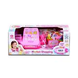 Casa de marcat electronica, MK Toys, culoarea roz, cu accesorii