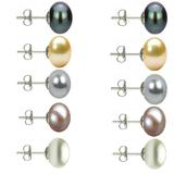 Set 5 Perechi Cercei Argint cu Perle Naturale de 10 mm - Cadouri si perle