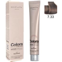 Vopsea profesionala cu extract de goji - maxxelle colora ultracolor antiage haircolor, nuanta 7.33 intense golden blonde