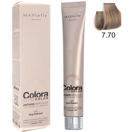 Vopsea profesionala cu extract de goji - maxxelle colora ultracolor antiage haircolor, nuanta 7.70 blonde beige