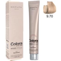 Vopsea profesionala cu extract de goji - maxxelle colora ultracolor antiage haircolor, nuanta 9.70 very light blonde beige