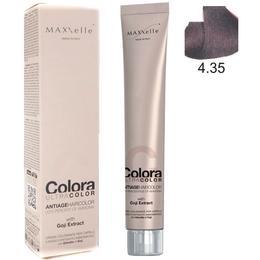 Vopsea profesionala cu extract de goji - maxxelle colora ultracolor antiage haircolor, nuanta 4.35 cocoa chestnut