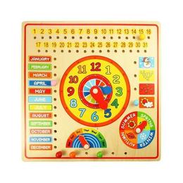 Calendar Big Jigs luni, zile, data si ora din lemn