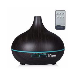 Difuzor Aromaterapie cu ultrasunete, Umidificator cu led si telecomanda, Negru iNov DZ-02 500 ml