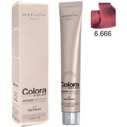 Vopsea profesionala cu extract de goji - maxxelle colora ultracolor antiage haircolor, nuanta 6.666 intense red dark blonde