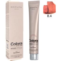 Vopsea profesionala cu extract de goji - maxxelle colora ultracolor antiage haircolor, nuanta 8.4 light blonde copper