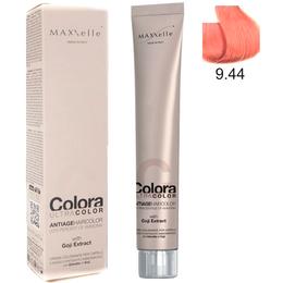 Vopsea profesionala cu extract de goji - maxxelle colora ultracolor antiage haircolor, nuanta 9.44 intense copper very light blonde