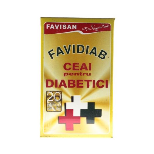 Ceai pentru Diabetici Favidiab Favisan, 20 plicuri