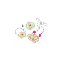 Set bijuterii brodate, flori - djeco