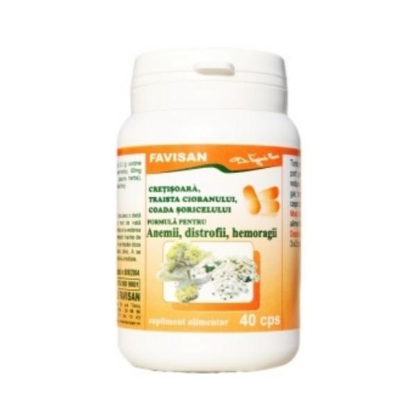 Formula pentru Anemii, Distrofii, Hemoragii Favisan, 40 capsule