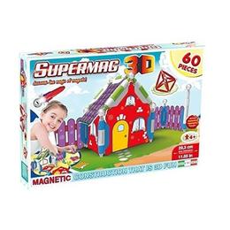 Jucarie de construit cu magnet casuta Supermag 3D 60 buc PLastwood