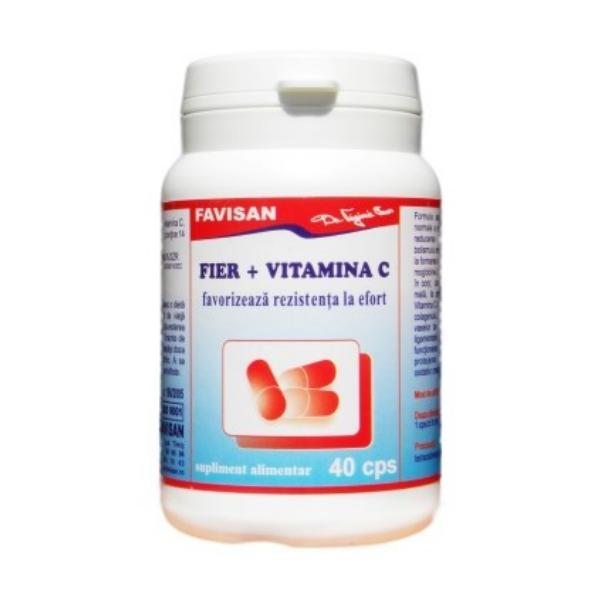 Fier + Vitamina C Favisan, 40 capsule
