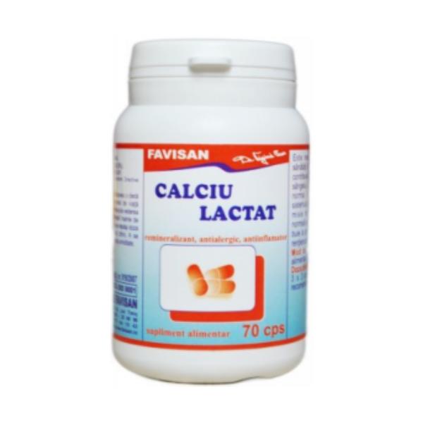 Calciu Lactat Favisan, 70 capsule