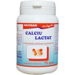 Calciu lactat favisan, 70 capsule