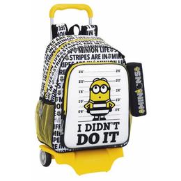 Ghiozdan cu roti + penar minions 33 cm - safta