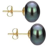 Cercei de Aur cu Perle Naturale Negre de 10 mm - Cadouri si Perle