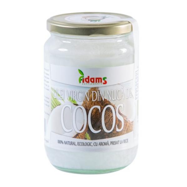 Ulei Virgin Ecologic din Nuca de Cocos, presat la rece, Adams Supplements, 600ml