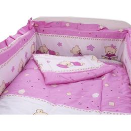 Lenjerie MyKids Teddy Toys Roz M2 5 piese 120x60 cm