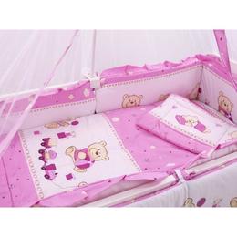 Lenjerie MyKids Teddy Toys Roz M1 7 Piese 140x70 cm