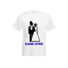 Tricou personalizat Petrecerea burlacilor, tricou mesaj game over, marime 2XL