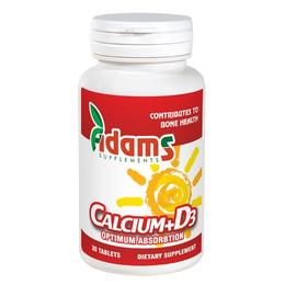 Calciu + vitamina d3 adams supplements, 30 tablete