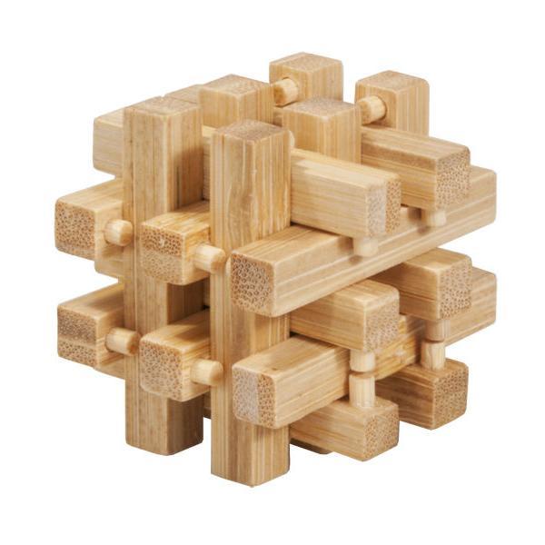 Joc logic iq din lemn bambus în cutie metalică - 2 Fridolin