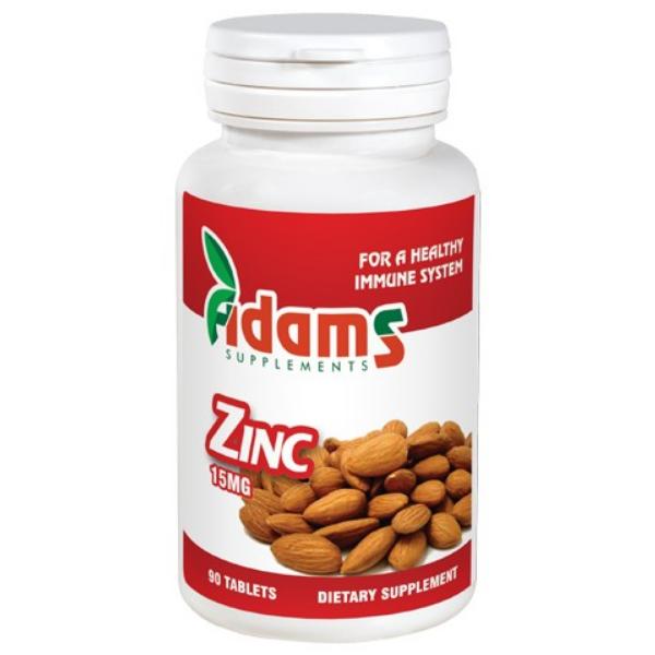 Zinc 15mg Adams Supplements, 90 tablete Zinc 15mg Adams Supplements, 90 tablete