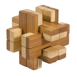 Joc logic iq din lemn bambus în cutie metalică - 8 Fridolin