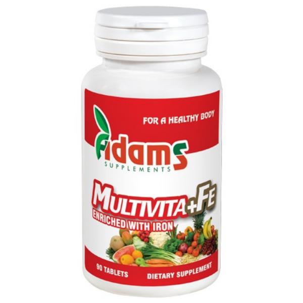 Multivitamine cu Fier Multivita+Fe Adams Supplements, 90 tablete